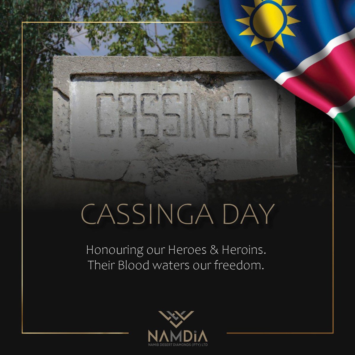 Remembering the sacrifices of our fellow Namibians, whose lives were lost in the pursuit of freedom and prosperity for our beloved nation. We will forever remember Cassinga Day.#namdia #naturaldiamons #roughdiamonds #thenamdiafoundation #namibiaqueenofdiamonds