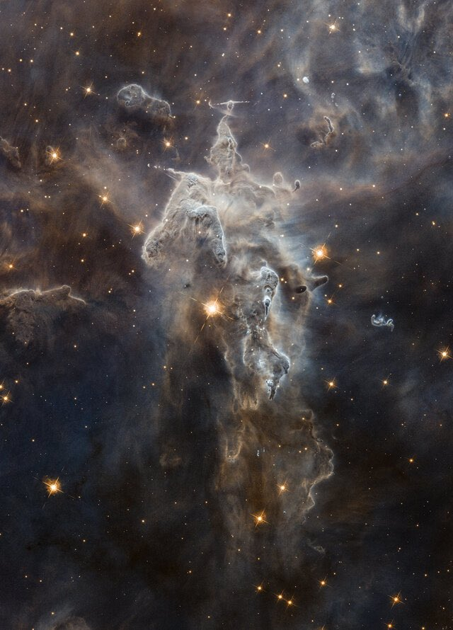 ‘Mystic Mountain’ captured by Hubble in the Carina Nebula