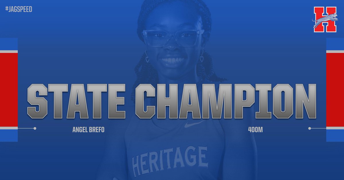 STATE CHAMPION ALERT!!! Congratulations HHS Jaguar, Angel Brefo (10th) who brings home the GOLD 🥇 in the 400M at the State Track & Field championship! She finishes the season with a PR best 53.41. Earlier in the day, Angel ran the 100M & collects a bronze medal 🥉. #MISDProud