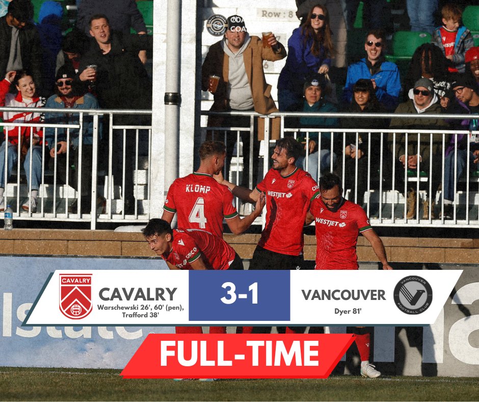 Full-time at ATCO Field and Cavalry have pulled the double over the Eagles, making it three straight road losses for Vancouver 🐎

#CanPL | #RideWithUs | #VancouverFC