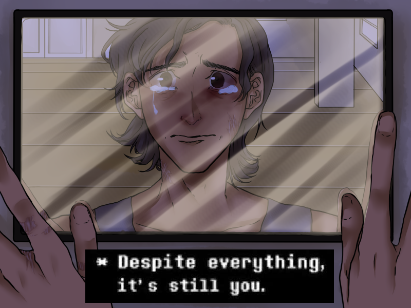 atz_draws's tweet photo. that one Undertale mirror meme https://t.co/jXoZkOBmf5