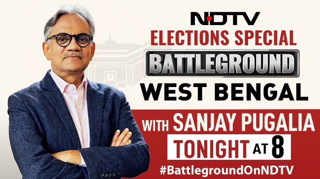 #BattlegroundOnNDTV | Will BJP take the lead or will TMC reign supreme? Watch our special election show live from Kolkata as NDTV's Sanjay Pugalia (@sanjaypugalia) decodes the politics of West Bengal On the panel: Swapan Dasgupta (@swapan55), Sanjay Kumar (@sanjaycsds), Amitabh…