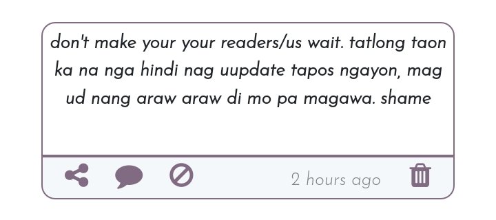 xori pi,,, hayaan mo next time kapag nagkakagulo family ko ikaw ihaharap ko. para habang nagkakagulo kayo ng fam ko, nag uupdate ako sa readers ko. and also, huwag ka riyan sa sayout umiiyak, kaya ko nga in-open for everyone 'tong dms ko para sa mga katulad mo eh.