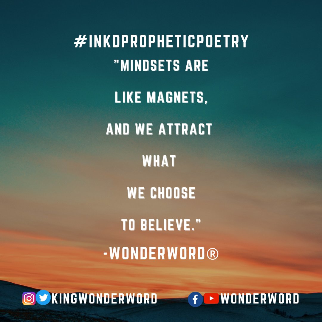 Thoughts are energies, and Mindsets are magnets. They attract the things we continually think about, and these energies also draw people and things into our circles. Thoughts grow into belief systems. #ThePowerOfATransformedMind #WonderWord