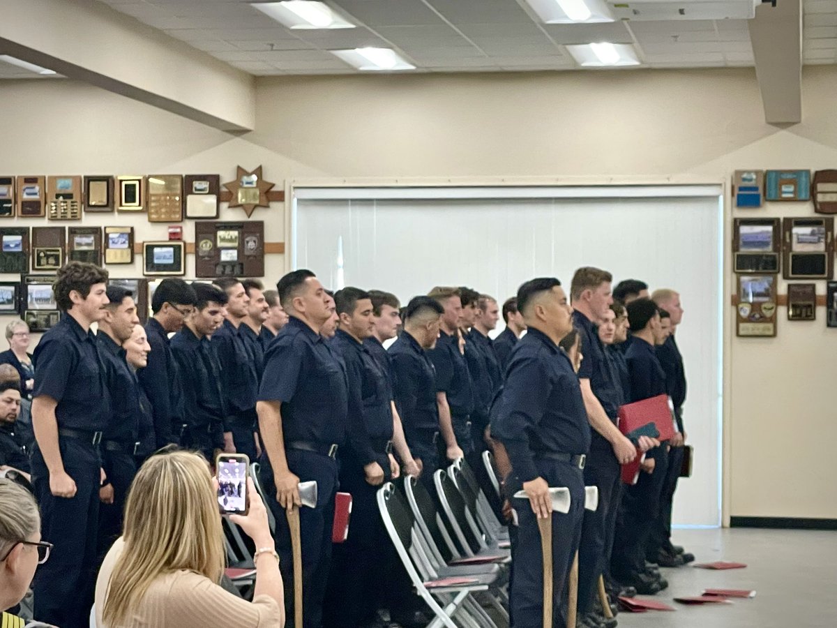 Congratulations 105th SRJC Fire Academy!
3 of today’s graduates will be wearing our patch & helmet shield! Congrats to Firefighter/Paramedics, Cesar Inda & Alexis Osorno & we are proud that 1 of the 3 is our own Fire Explorer, Jordon Niel! Jordon is now an Apprentice Firefighter!