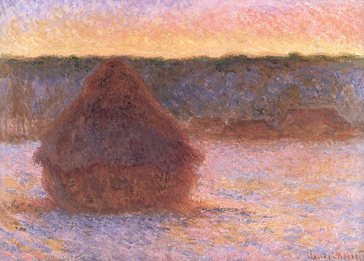 Haystacks at Sunset, Frosty Weather 1891 linktr.ee/monet_artbot