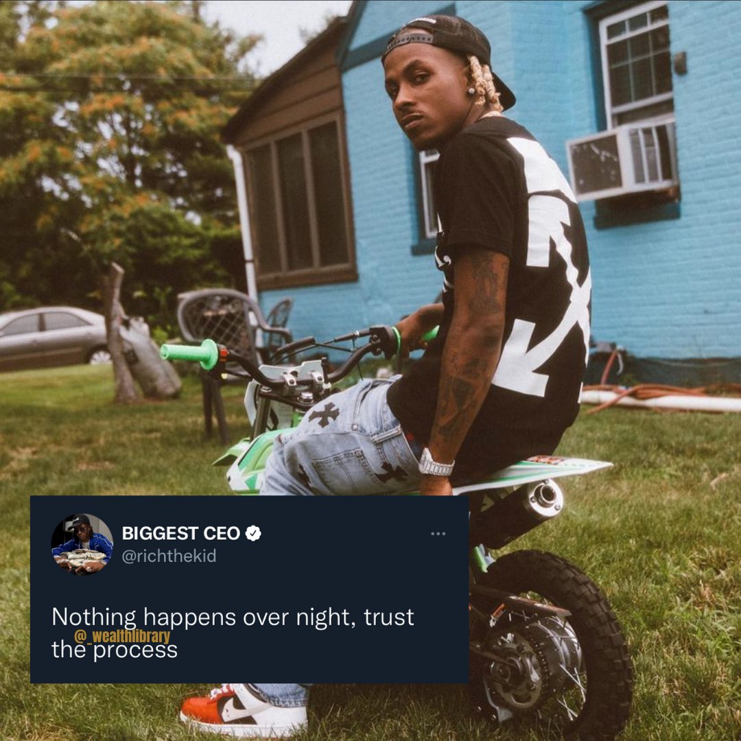 BE PATIENT🗣️ Yes, it's easy to say and harder to do but if you rush your process, you open yourself up to making unnecessary mistakes. Why would you do that to yourself⁉️⁠Trust that everything is going to happen when it's supposed to happen so long as you don't quit @richthekid