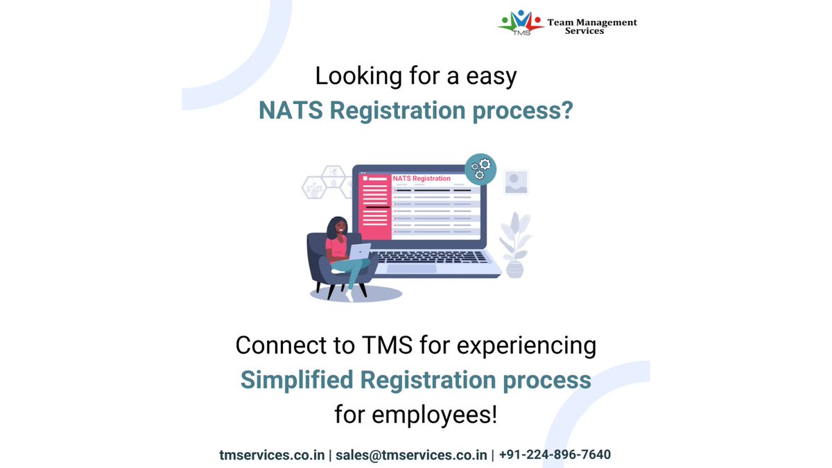 Say goodbye to NATS registration hassles! Experience the ease of NATS registration through #TMS.

sales@tmservices.co.in | +91-224-896-7640

#TeamManagementServices #hrmodeon #hr #hrservices #hrsolutions #mumbai #saturday #NATS 

[NATS registration, Hassle-free NATS Registration]