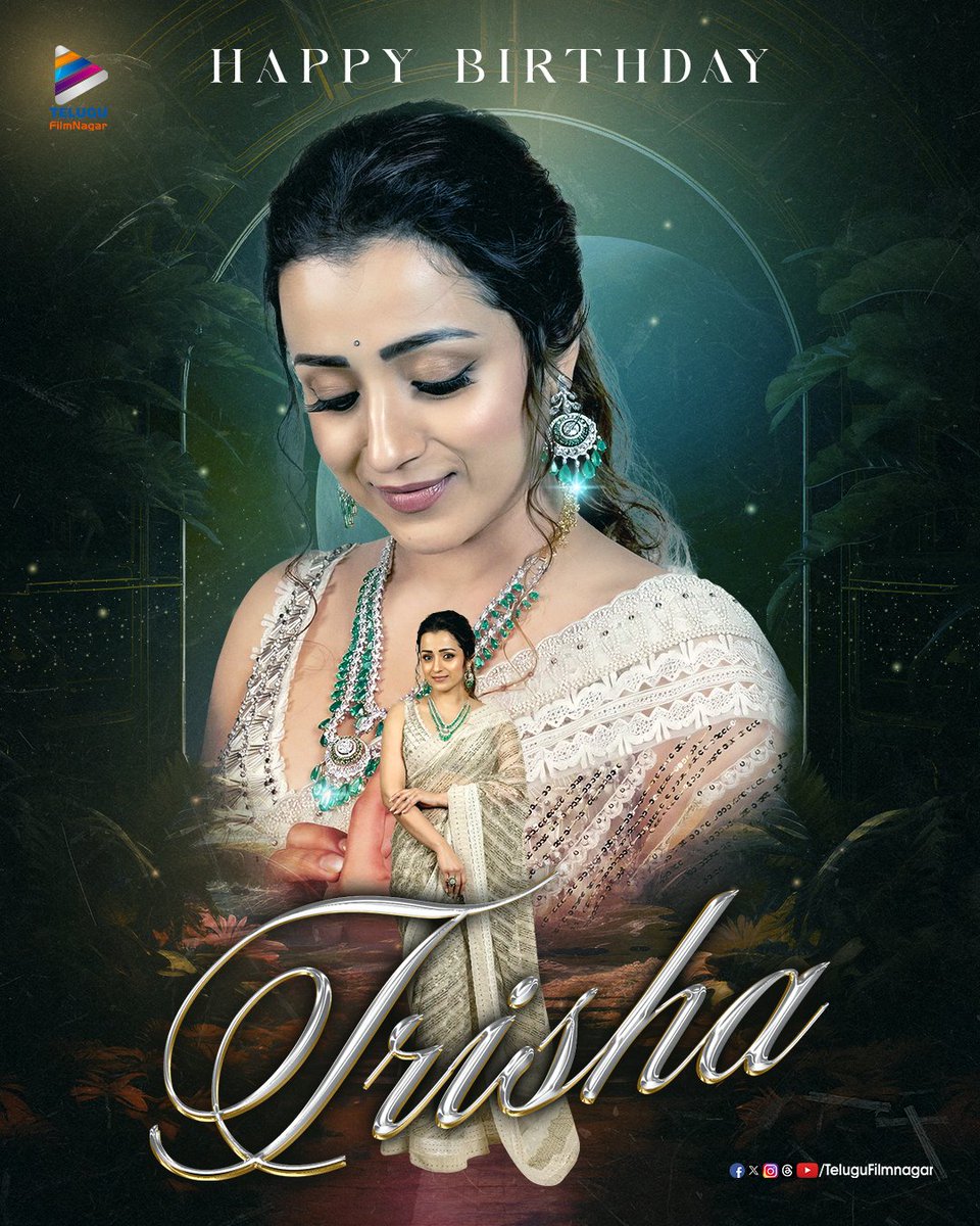 Sending out our warmest Birthday wishes to the extremely hardworking, 'The South Queen' @trishtrashers! 🎊🎊 We wish you a fantastic birthday celebration & a MASSive blockbuster ahead with #Vishwambhara & all your upcoming films!❤️✨

#HappyBirthdayTrisha #HBDTrisha #TFNWishes…