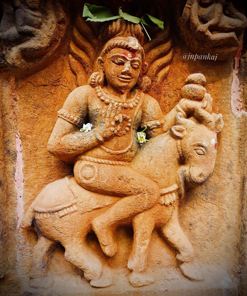 One of the finest depiction of Agni Deva as dikpāla, Simhanatha Temple, Cuttack District., #Odisha. Here the murty of Agni is riding on his mount (a ram) in a mundi niche on the south side of the jagamohana. ⬇️