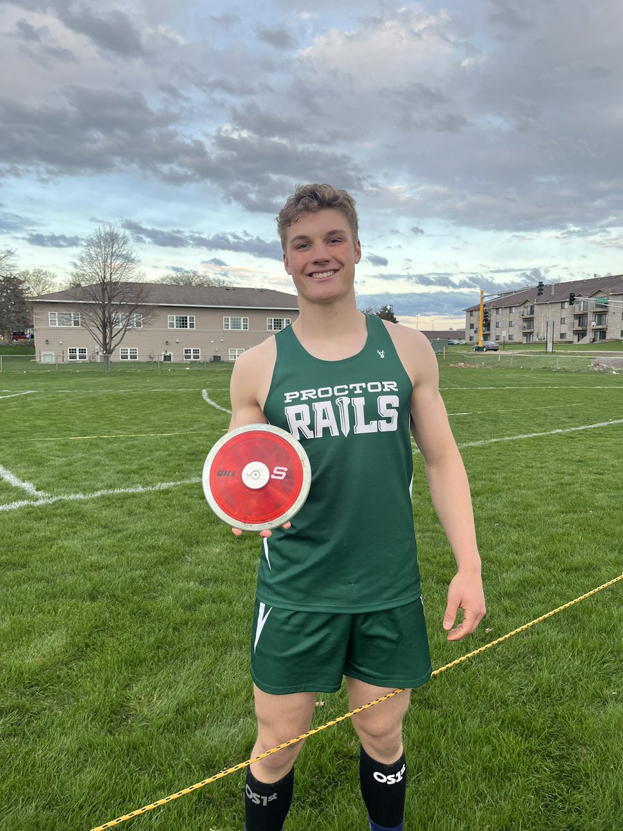 That’s right!  School record NUMBER TWO broken at Coon Rapids.  Zak McPhee -throws 160’ 01” in discus to break old record from 2006 of 159’6”!  #HardWorkWorks @AliciaTipcke