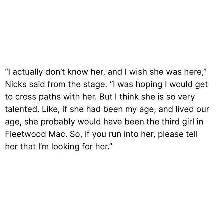 STEVIE NICKS SAID IF LORDE HAD BEEN HER AGE SHE WOULD'VE BEEN THE THIRD GIRL OF FLEETWOOD MAC 😭💖