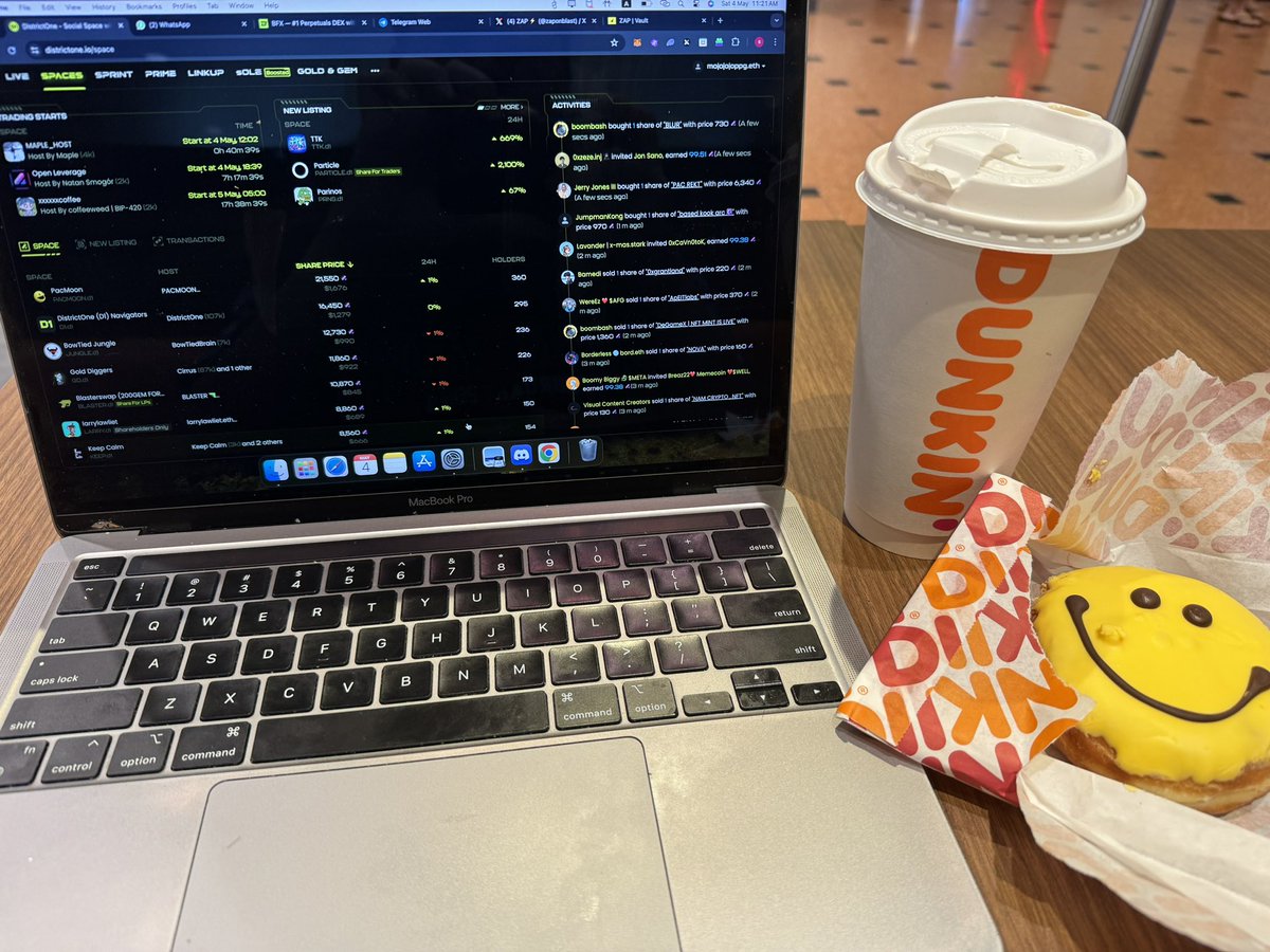 GM ☀️Happy Saturday! 👀

You don’t fade <a href="/DistrictOneIO/">DistrictOne</a> because they are shipping next week! 👀

Dunkin’ Latte and Mr Smiley Donut! LFG