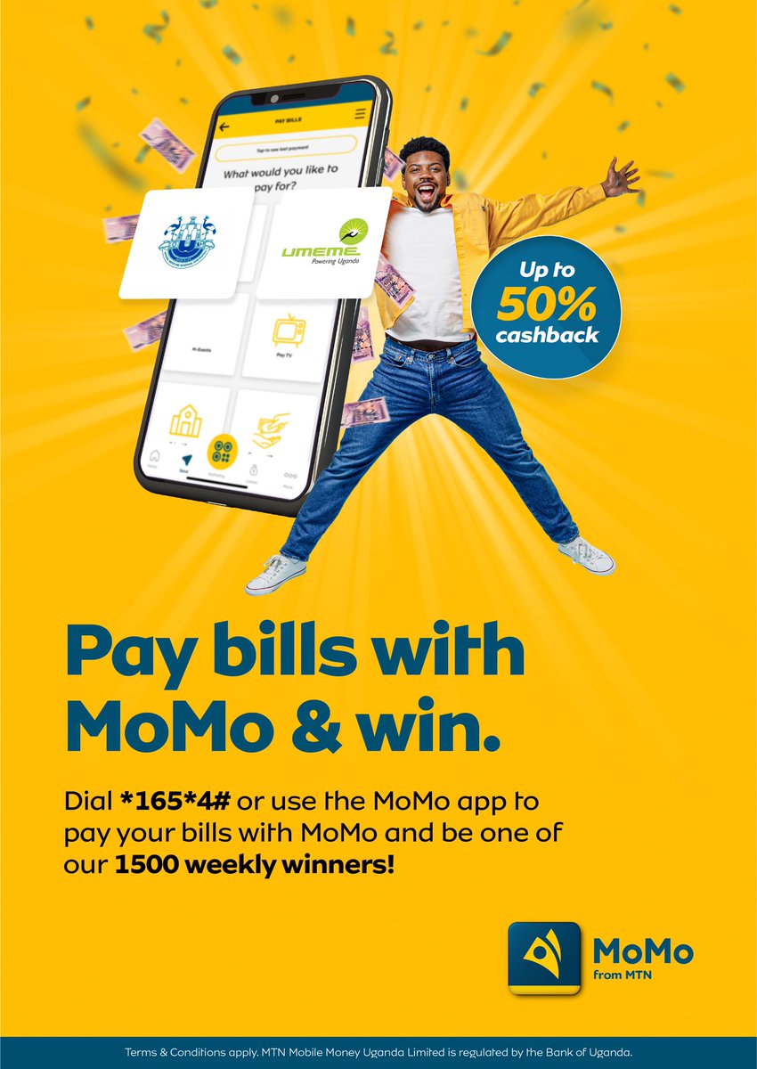 Bill payment is better with #MTNMoMo. And lucky customers get to be rewarded. Go ahead, dial *165*4# to pay and you could be part of our 1,500 weekly winners.