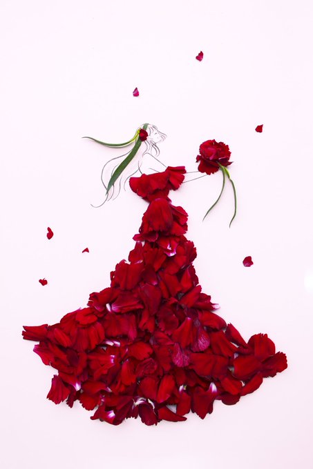 「petals red rose」 illustration images(Latest)