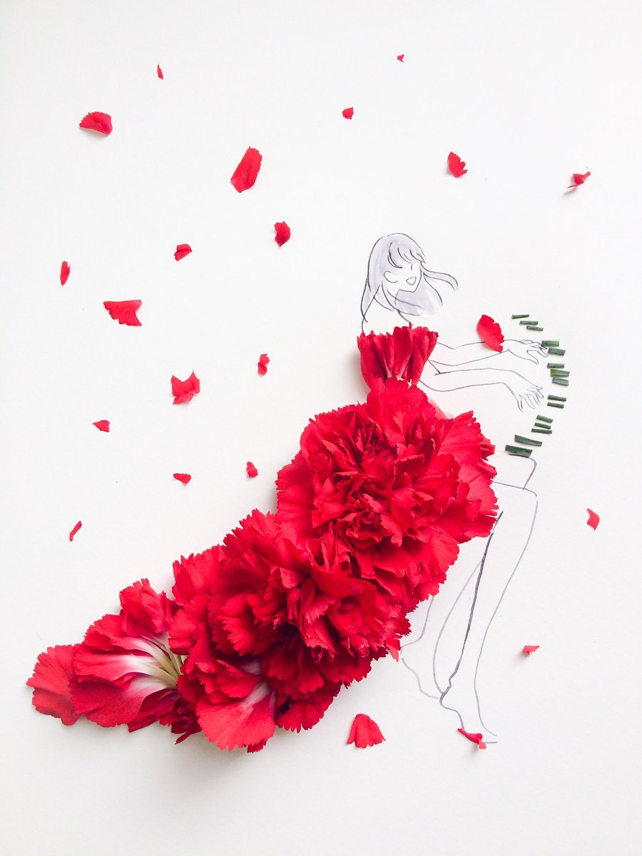 「オハヨー」|はな言葉🌷葉菜桜花子🌷新作ドレスできましたのイラスト