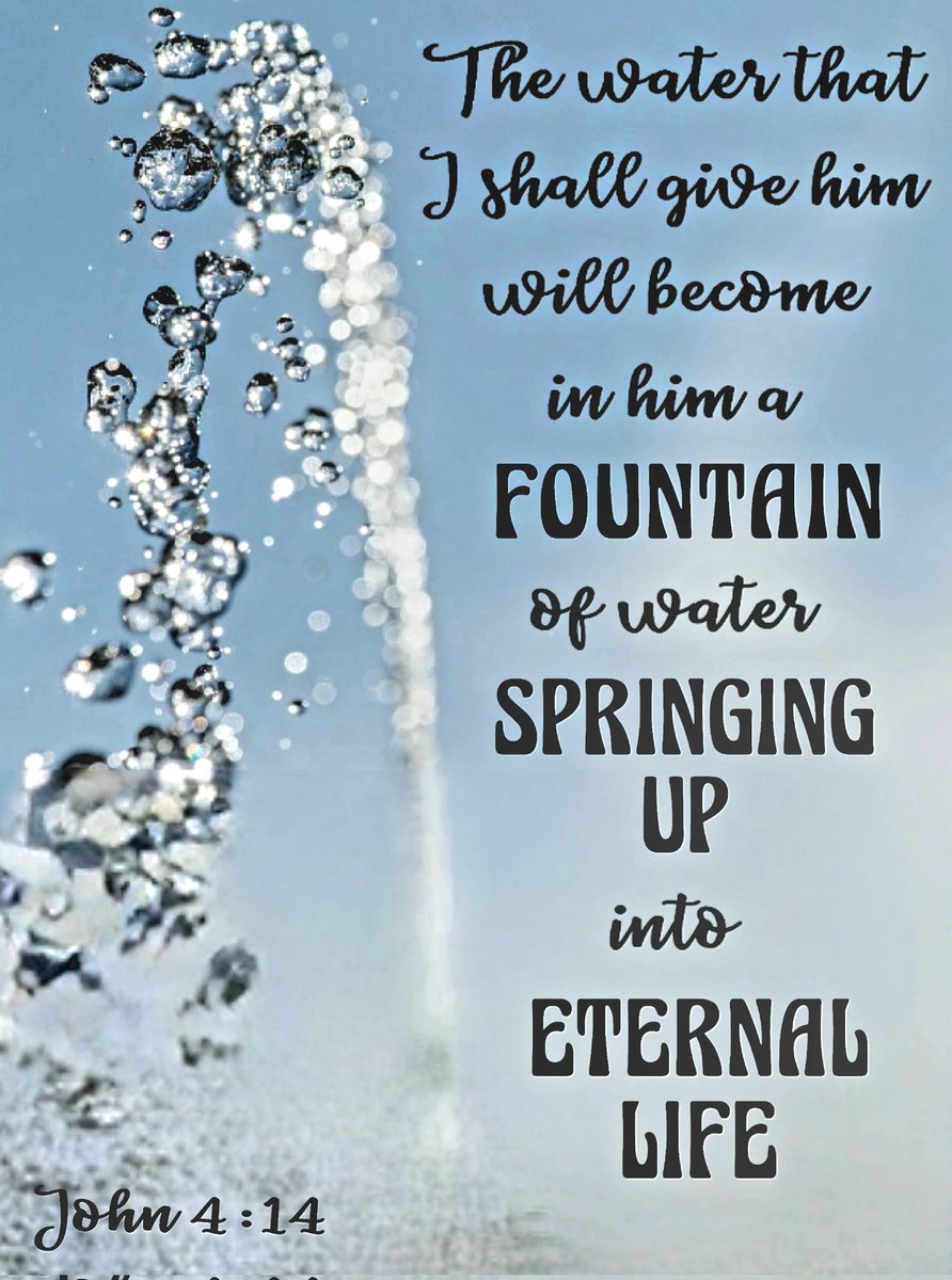 Jesus answered and said to her Whoever drinks of this water will thirst again but whoever drinks of the water that I shall give him will never thirst. But the water that I shall give him will become in him a fountain of water springing up into everlasting life. John 4: 13-14