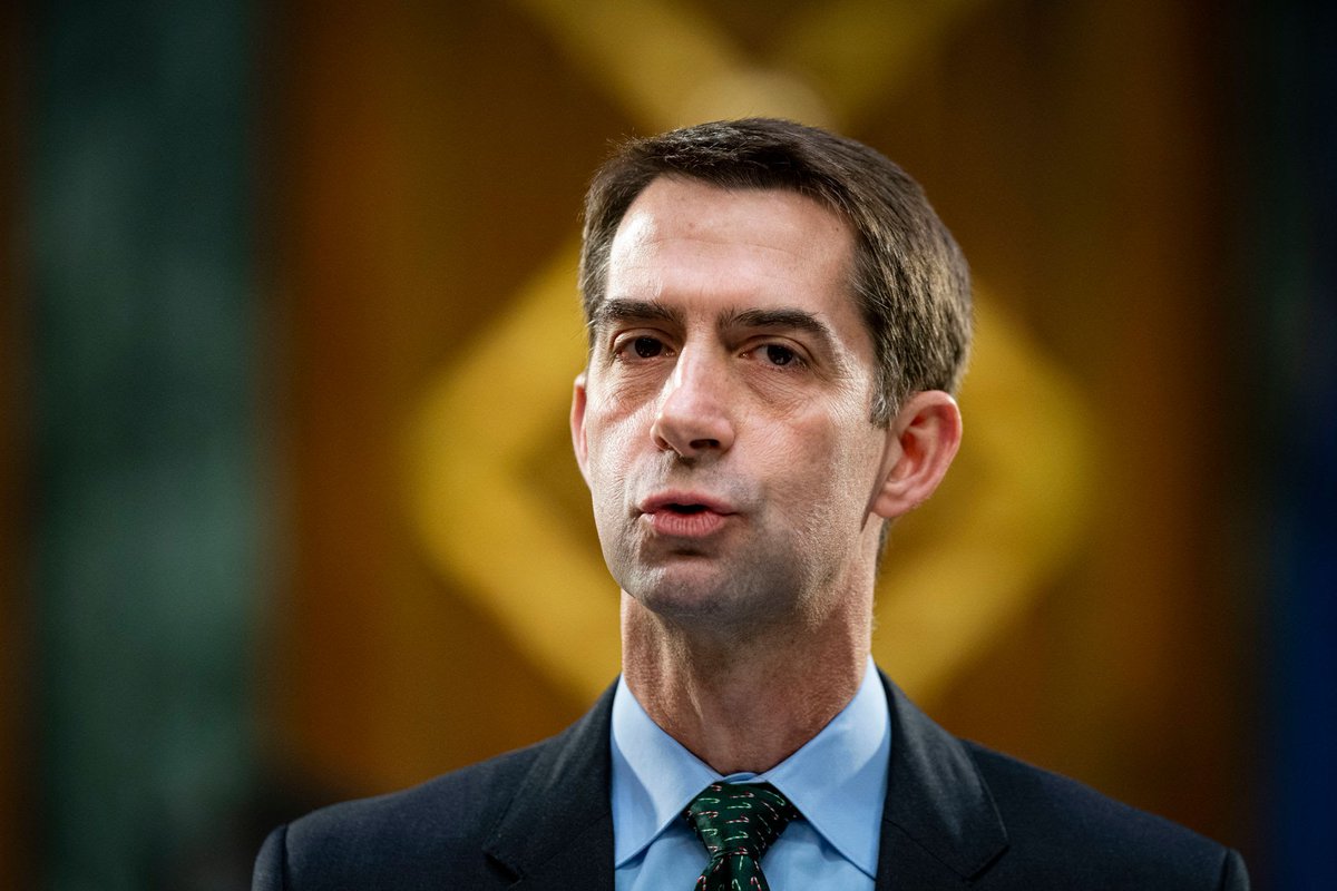 BREAKING - YOUR REACTION: 46-year-old Pro-Israel Senator Tom Cotton (@TomCottonAR) introduces a bill to block American students who took part in pro-Palestine protests from getting Biden student loan bailouts.