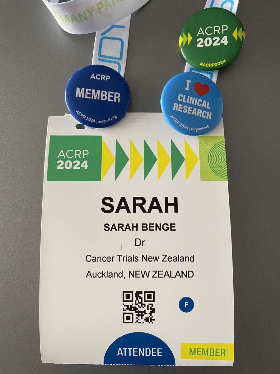 On my way back to NZ, stopped off in LA for my final event - @ACRPDC conference #ACRP2024. Wanted to attend this meeting for a long time & this year it all lined up perfectly. Looking forward to the many talks on decentralised trials & making new connections.

#CTNZglobaltour