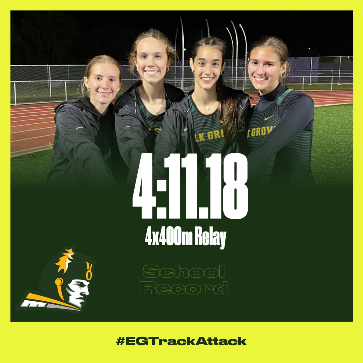EG Girls Track Keeps Shattering Records!!
The 2nd time in 3 weeks the 4x400m Relay School Record has fallen!