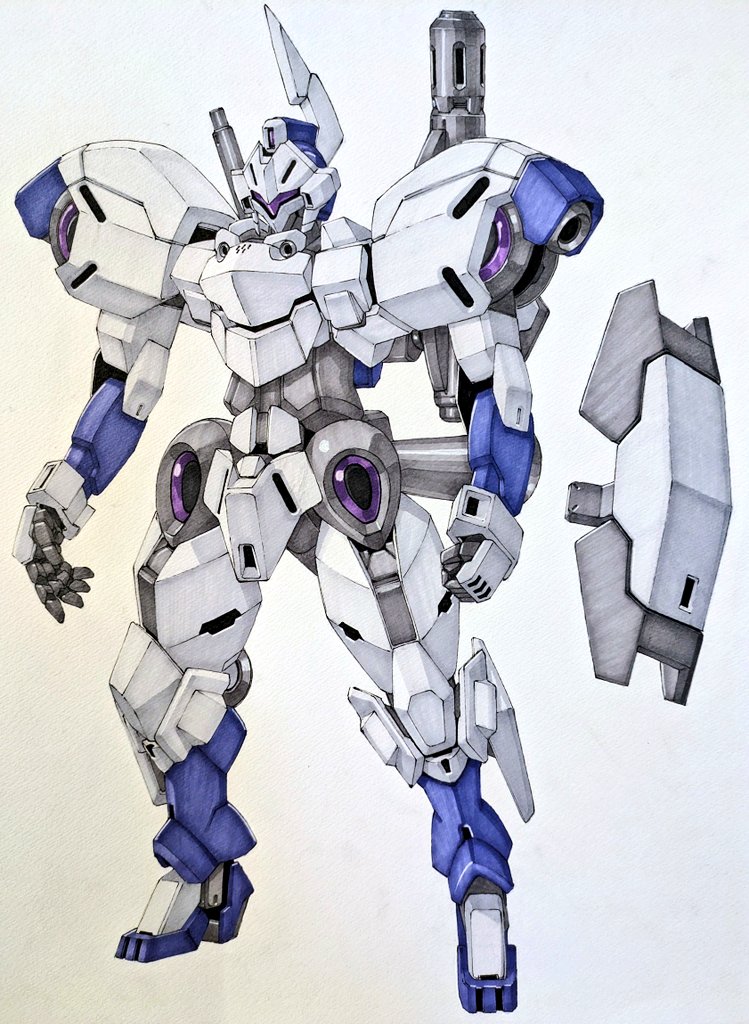 solo white background standing no humans traditional media robot mecha  illustration images