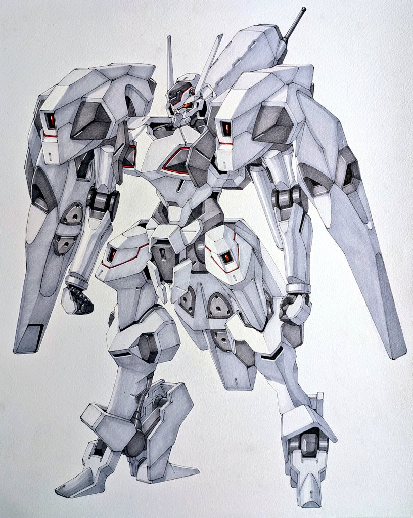 solo white background standing no humans traditional media robot mecha  illustration images
