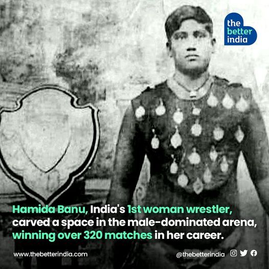 'Beat me in a bout, and I'll marry you.' 

#HamidaBanu #BreakingStereotypes #FirstWoman #Wrestler #History #womeninhistory #wrestling #womenempowement  

[Hamida Banu, Google Doodle, First Woman, Women in Wrestling, Women in History of India]