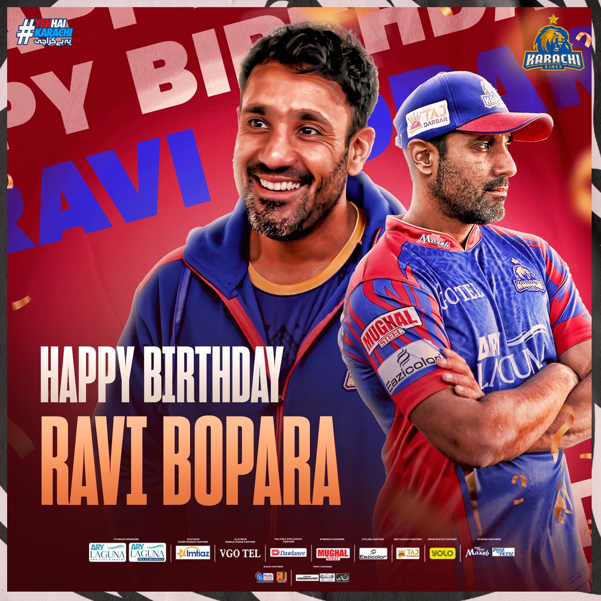 Happy birthday to our multi-talented assistant coach, Ravi Bopara. May your day be filled with big hits and even bigger celebrations 🎂🥳 #YehHaiKarachi | #KingsSquad | #KarachiKings