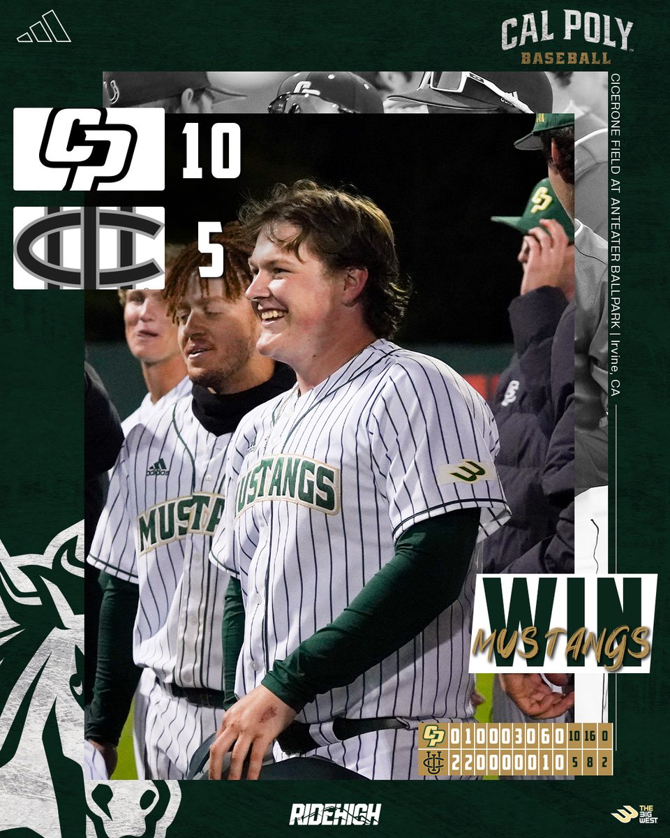 The Mustangs knock off @BigWestSports 1st place and @NCAABaseball #9 ranked UC Irvine in game one of the series!

#RideHigh