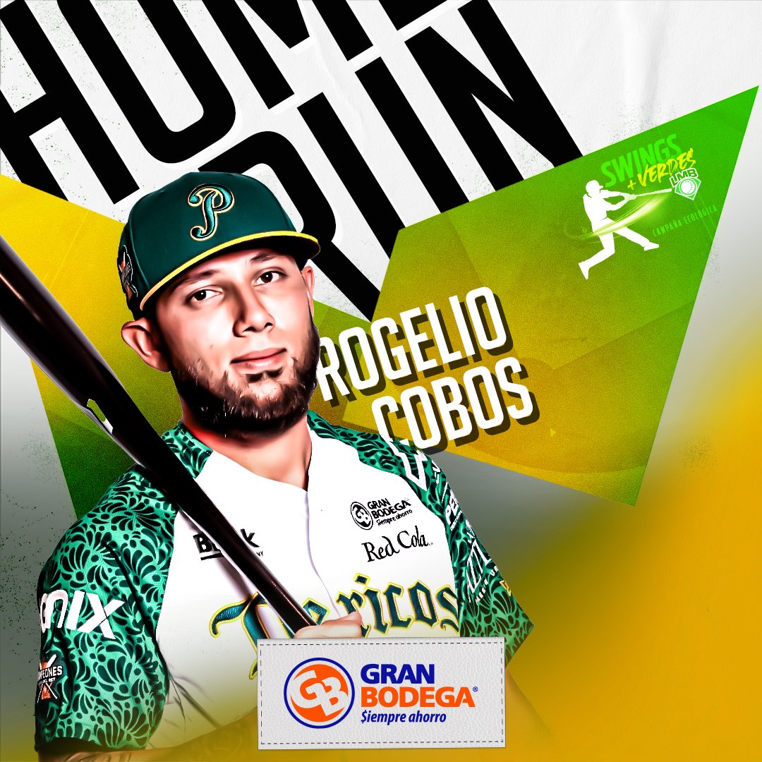 ¡El primer cuadrangular de Rogelio Cobos Jr! 🔥 Cerramos la noche con este emotivo momento, desde la liga invernal para todo el mundo. ⚾️ @lagranbodega 🛒 #SwingsMásVerdes 🌿 #CaminoAlBi ✌🏼