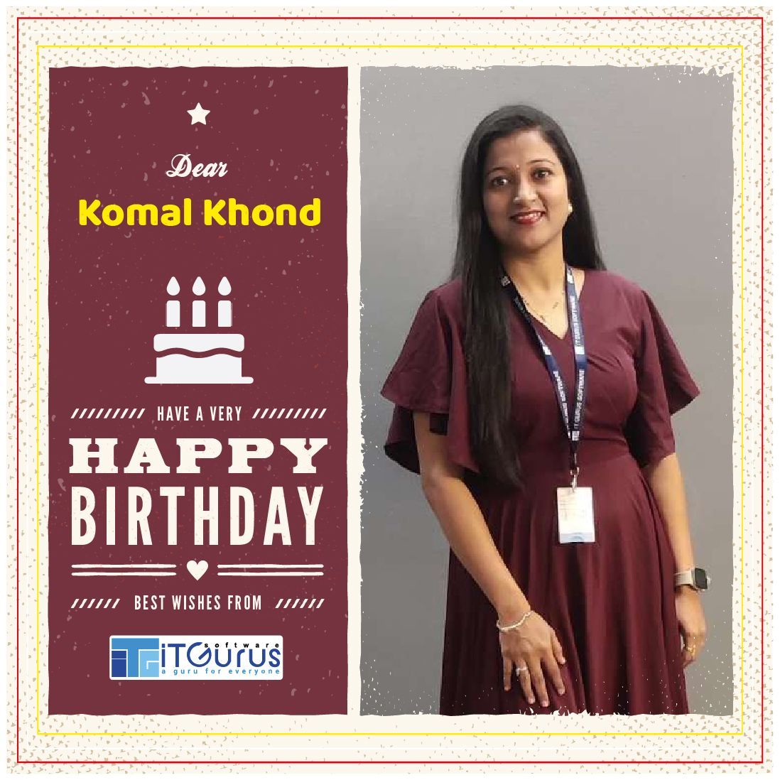 A toast to another year of fabulous you! 
Happy Birthday to @ Komal Khond from Team iT Gurus Software!

#birthday #birthdaycake #birthdayparty #birthdaycakes #birthdayballoons #birthdaydecoration #happybd #happybday #birthdayinoffice