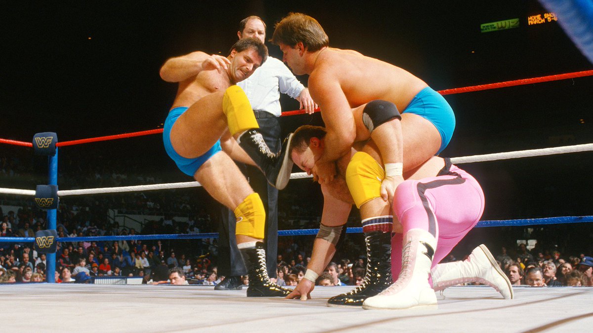 📸 WWF Action Shot! #WWF #WWE #Wrestling #HartFoundation #FabulousRougeaus