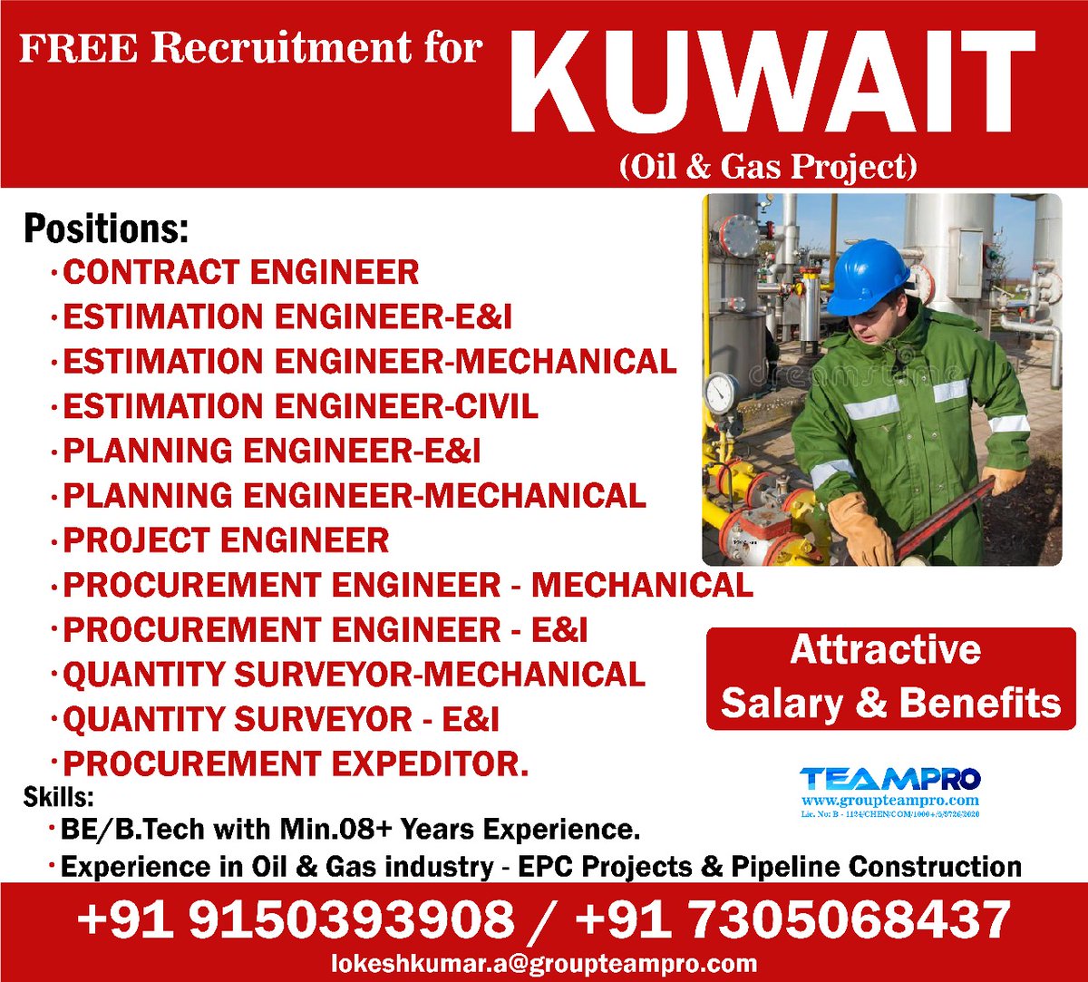 #recruitmentforkuwait #kuwaitjobs #kuwaitjobseekers #epcproject #oilandgas #oilandgasconstruction #pipelineconstruction #immediatejoiners #shortlistingunderprogress #onlineinterview
