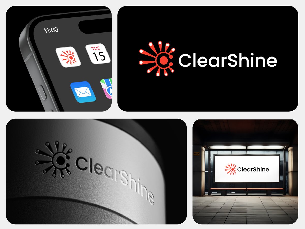 ClearShine Logo Design, Branding, Brand Identity

Concept: Letter C + Sunshine
