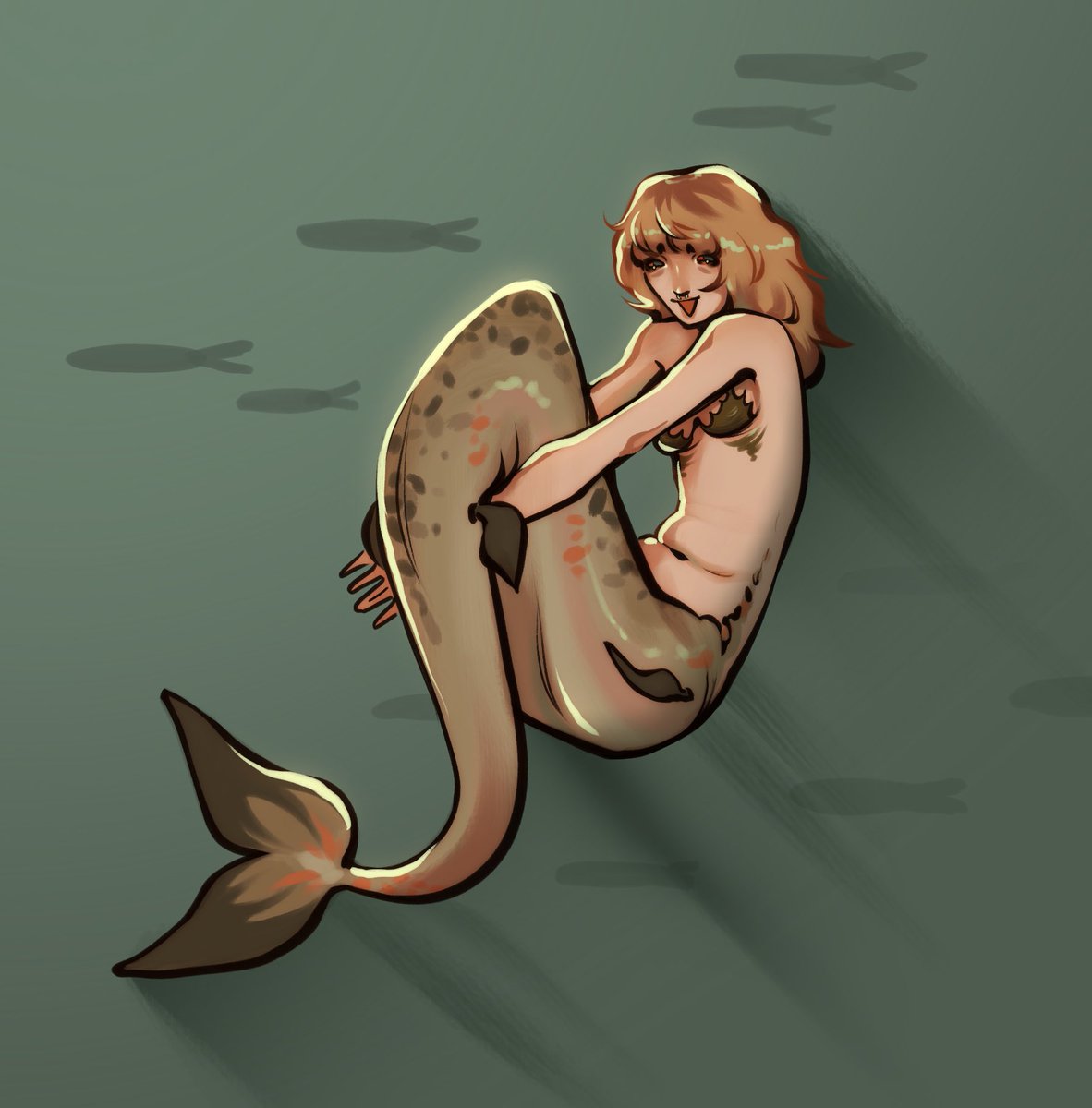 Happy #mermay !!!!! I love fish….. here’s my fish sona I guesszz ^v^ !!!!! 🎉 #artmoots