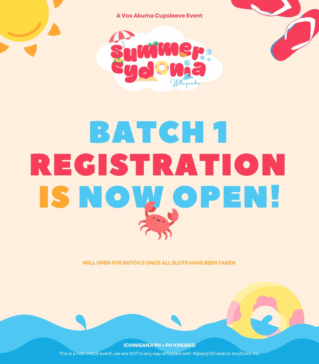 ✨REGISTRATION is NOW OPEN! ✨ Sign up and vibe with us in Summer Cydonia! Fill out the form below & once we've reached the capacity of batch 1, we will be opening batch 2. 😎 🔗: forms.gle/e3zds9XXDhjriz… #SummerCydoniaCSE #SummerCydoniaHP