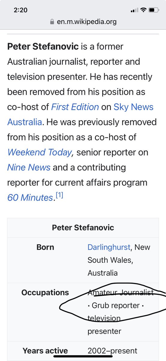 Someone has updated Stefanovic’s Wikipedia page 😂