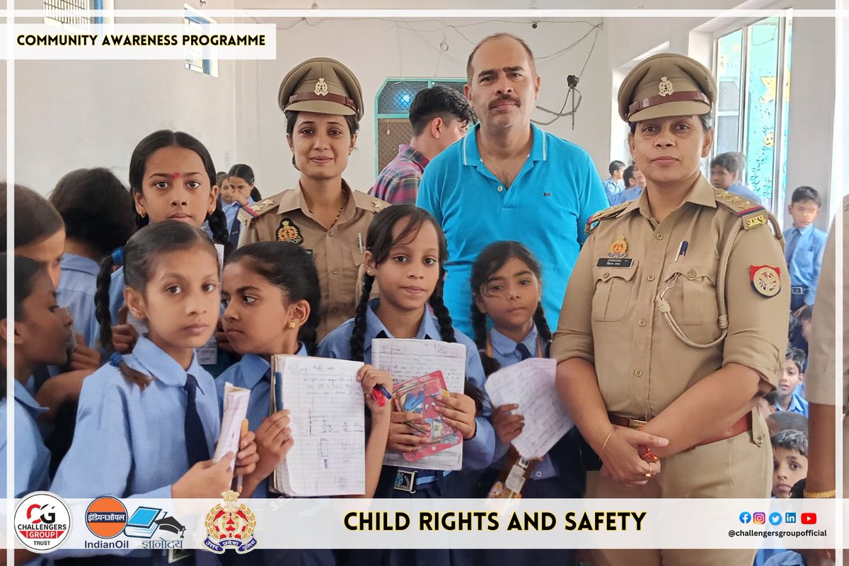 #Program8 
Under #Community_Awareness_Program, #Road_Safety Awareness session, #Happiness_Workshop, #Child_Rights & #Safety informative sessions conducted at Sadarpur. 📚🙌💐
#CSR_Initiative #child_safety #communityengagement #TogetherWeCan #AwarenessMatters