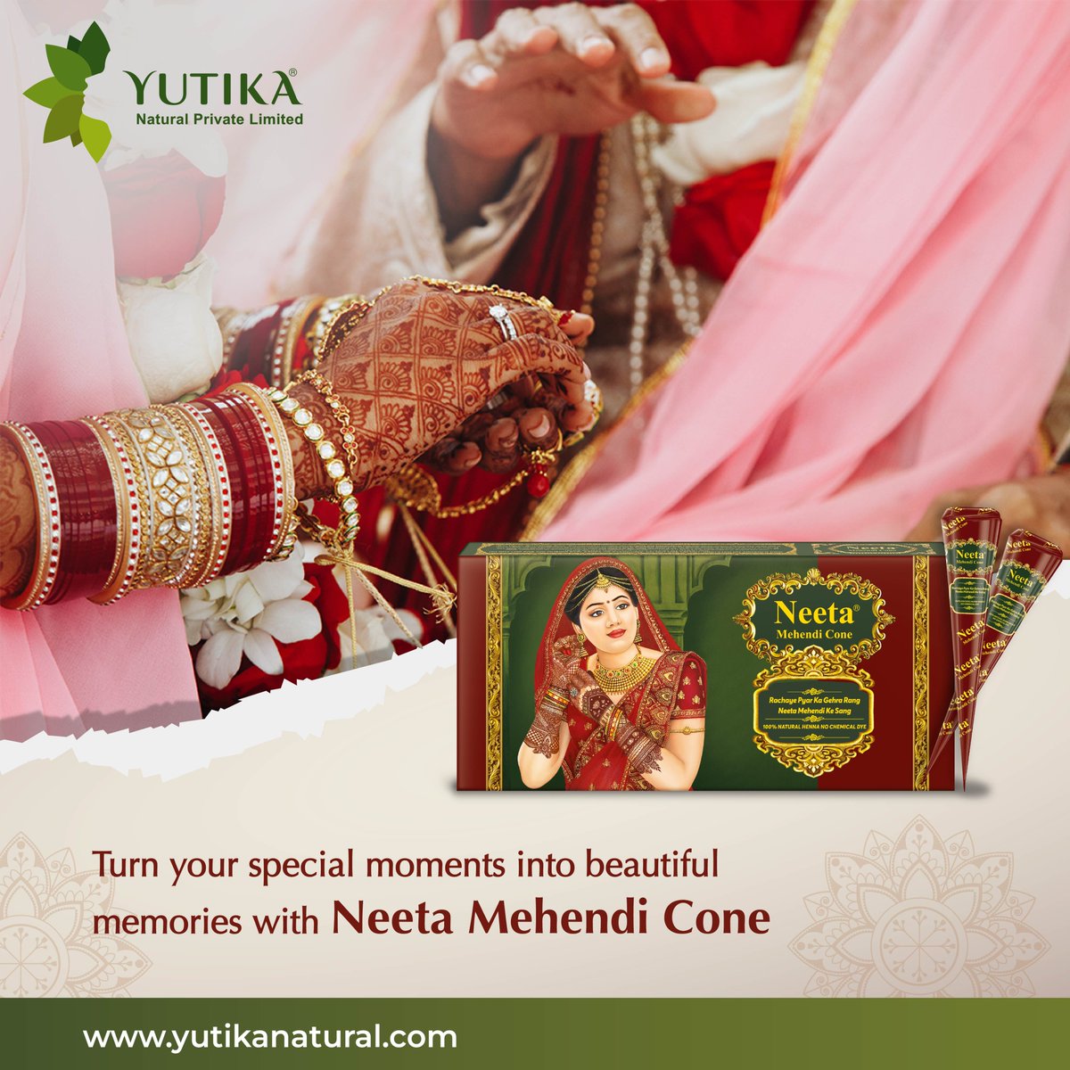 Celebrate life's precious moments with Neeta Mehendi Cone. 🫶

#neetamehendicone #yutikanatural #yutika #Neeta #festiveready #happiness #yourweddingpartner #mehndilovers #mehndibride #mehndilove #bridalmehndi #mehndidesigns #mehndiart #mehndiartist #mehndidesign #indianfestival