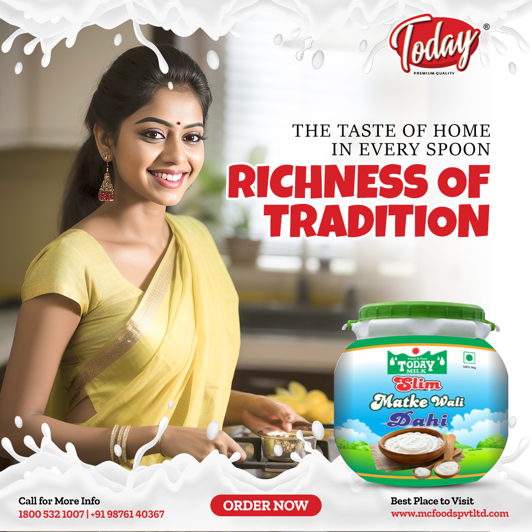 Experience the taste of home in every spoonful with Today Milk's slim matke wali dahi - a blend of tradition and flavor. 🥄✨

#TodayMilkIndia #TodayMilk #Today #SlimMatkeWaliDahi #TraditionInEveryBite #MatkeWaliDahi #Dahi