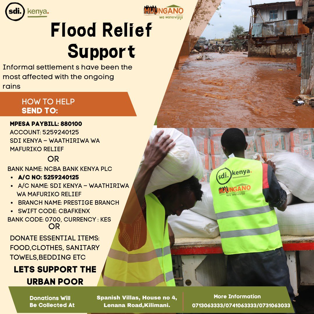 Informal settlement communities bear the brunt of rainy season floods, intensified by the harsh impacts of climate change. Recent floods have resulted in tragic losses, including deaths, property destruction, forced evictions, and various other challenges. These dire