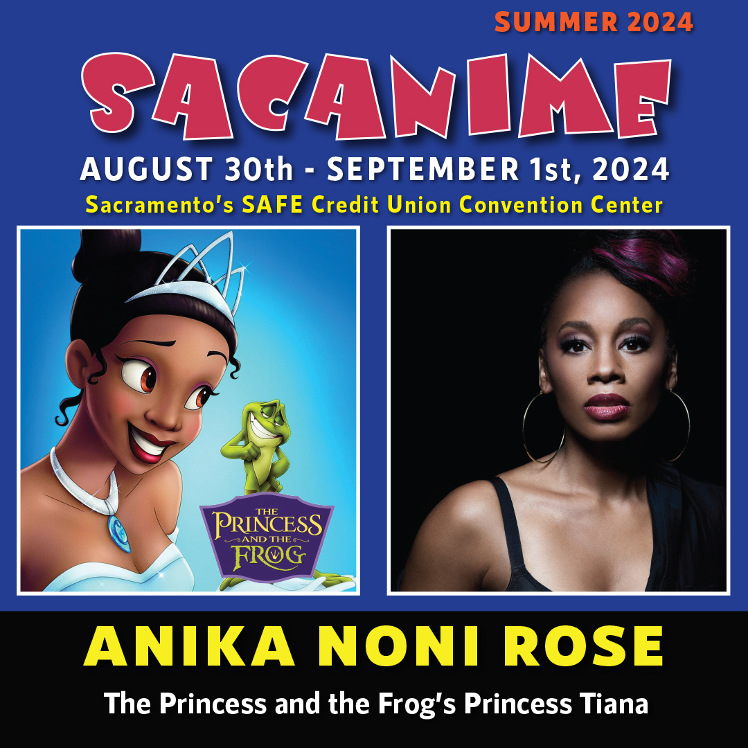 Anika Noni Rose is coming SacAnime Summer!

@AnikaNoniRose known as Tiana in #Disney’s #ThePrincessandtheFrog. Also an #GrammyAward winner, having appeared in #Dreamgirls, #CarolineorChange, #ARaisinintheSun on stage