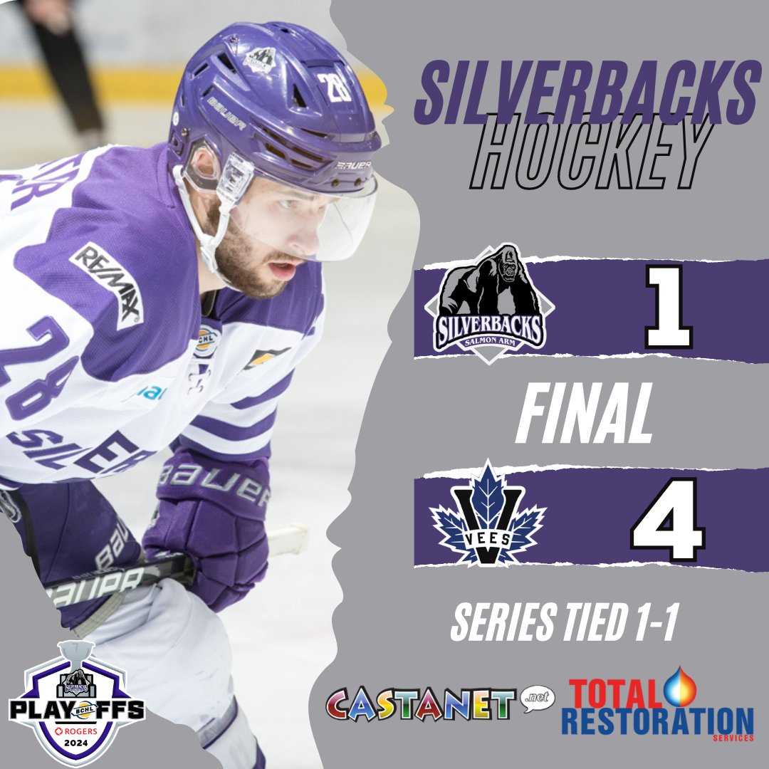 Silverbacks fall 4-1 to the Penticton Vees in game 2 of the Conference Finals. Jonah Aegerter found the back of the net for the Silverbacks. The series shifts back to the Shaw Centre for game 3 on Monday, May 6th.