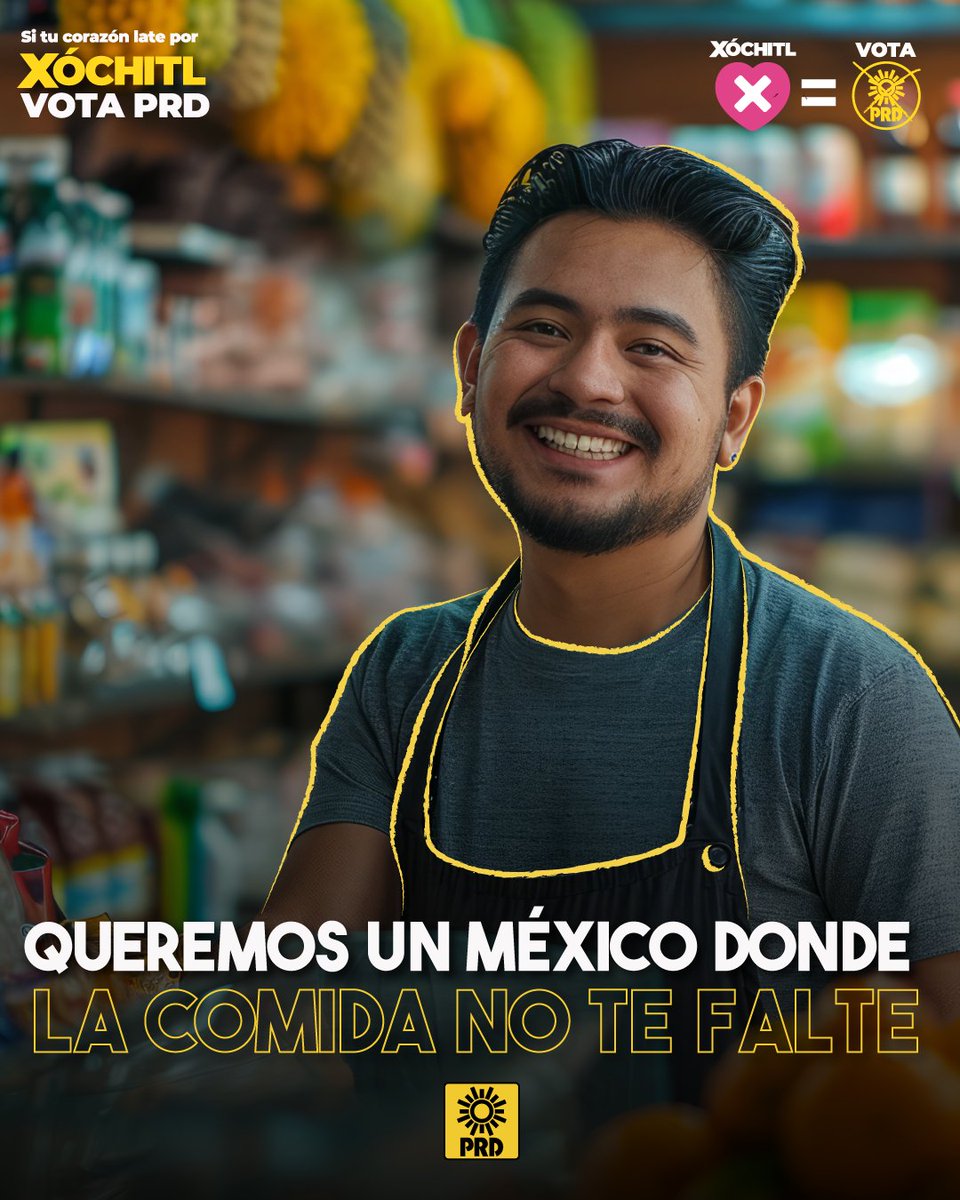 La canasta básica debe ser accesible sí o sí para todo México. Nadie en México tiene por qué pasar hambre, y nuestro gobierno no lo permitirá. Haremos todo para que no te falte nada. #VotaPRD