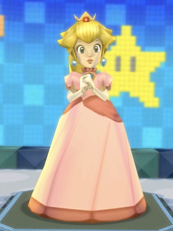 a statue of princess peach from block plaza in mario kart wii!