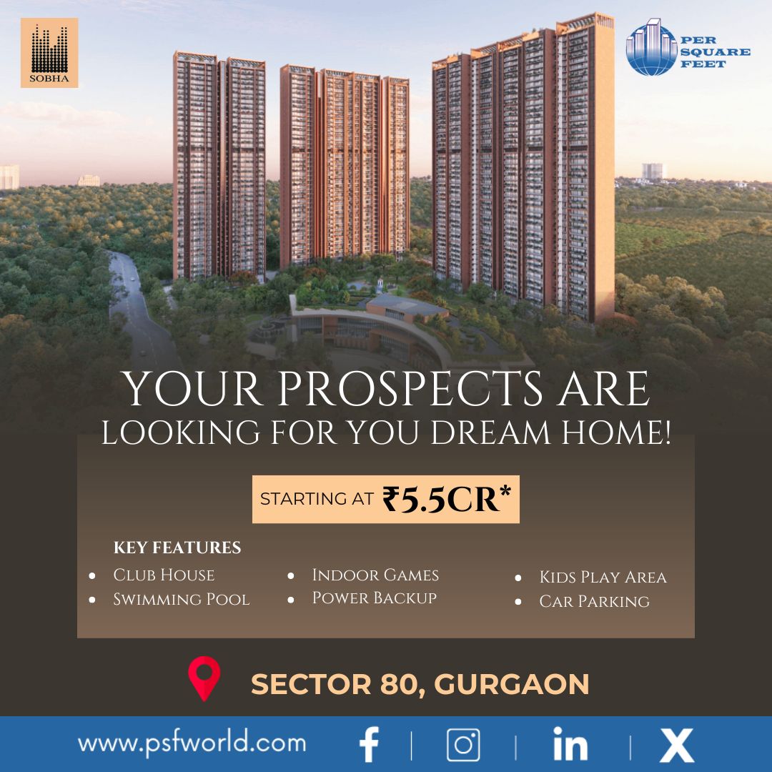 Sobha Karma Lakelands
Starting At @5.5Cr*
Sector 80, Gurgaon

#Sobha_Karma_Lakelands #Sector80 #realesategurugram #realestateinvestor #Per_Square_Feet_RealEstate_Gurugram #psfworld #realestateinvestment