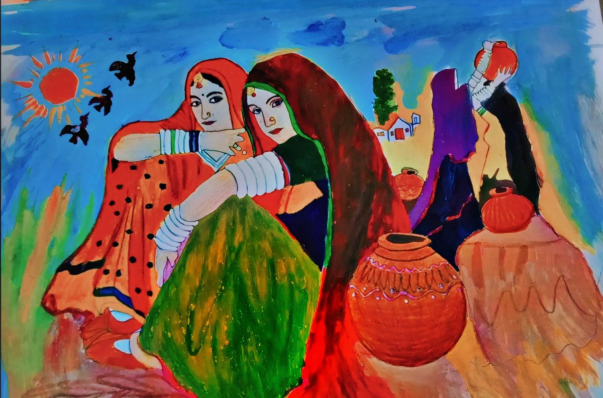 Tharparkar culture painting 🎨♥️ 
@AdnaanNh @AyazLatifPalijo @Bhej_Pagara786 @Darwaish_aadmi @ishrathanif2015 @NohriAmjad6 @saeedsangri @Saqibali1211 @sherafzalmarwat