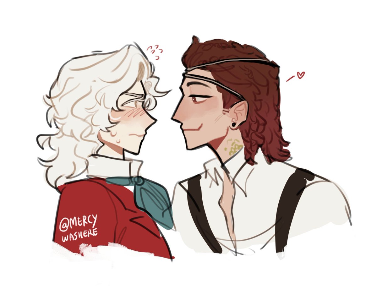 another idv doodle, this time js Luchino n Frederick being gay for eachother 
 #luchifrede #IdentityVfanart