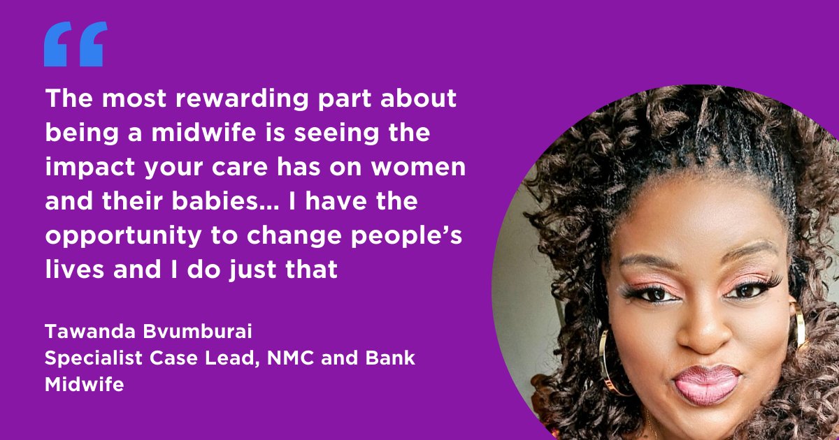 In the lead up to International Day of the Midwife, we’re sharing our favourite newsletter stories 💌 Tawanda Bvumburai, Specialist Case Lead, NMC and Bank Midwife, discusses her struggle to get onto a midwifery programme and how persistence paid off 👇 ow.ly/VgMt50RvR72