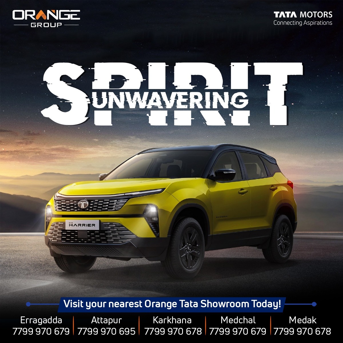 Light up the world with the sleek and stylish New Harrier.​

#WeAreWarriorsWeAreHarriers ​#NewHarrier #TataHarrier​ #TataSUV #SUV #TataCars #safestSUV #TataMotorsPassengerVehicles #NewTataCars #OrangeTataMotors #OrangeGroup